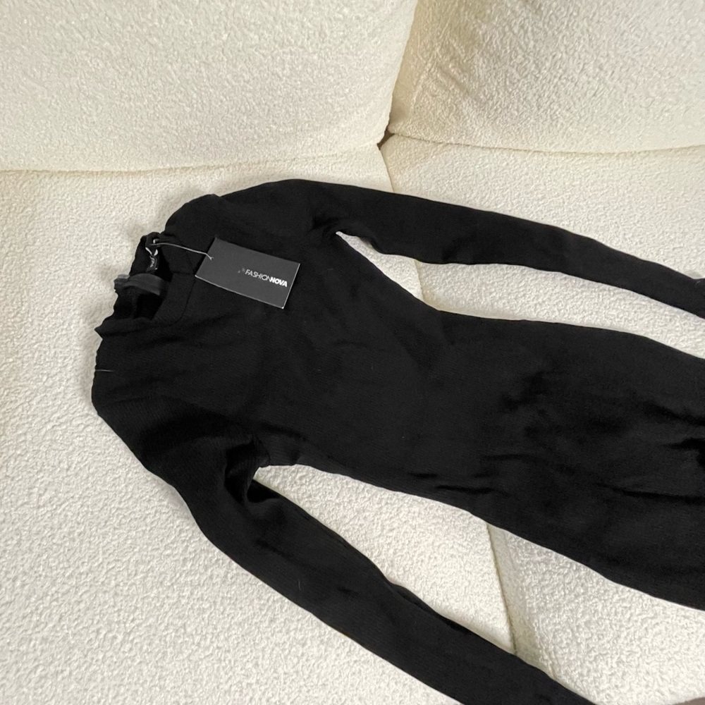 Black fitted jumpsuit